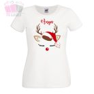 egyedi neves feliratos karacsonyi rudolf szarvas  fiu lany pamut gyerek polo christmas 