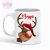 Rénszarvas mintás karácsonyi bögre egyedi neves feliratos christmas bogre mug
