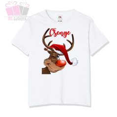 egyedi neves feliratos karacsonyi rudolf szarvas  fiu lany pamut gyerek polo christmas