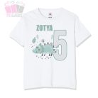 egyedi dinós feliratos éves lettem állat_mintás_body_saját_névvel-adatok fiús trex saurus