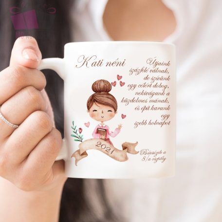 pedagógus napi ajandek kerámia bögre egyedi neved white mug ovoda ajandek bucsu ballagas emlek 