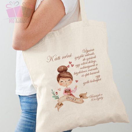 egyedi neves pedagogus napi szoveges fenykepes fotos ajandek szatyor taska ballagas