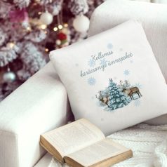 Karácsonyi díszpárna-arany minta szöveggel egyedi feliratos neves christmas gold star csillag ajande
