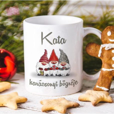 Karácsonyi bögre-mano minta bagoly christmas keramia bogre mug 