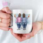 Barátnős egyedi neves kerámia bögre választható karakterekkel barátság best friends bff legjobb bará