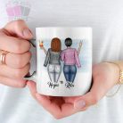 Barátnős egyedi neves kerámia bögre választható karakterekkel barátság best friends bff legjobb bará