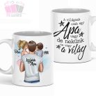 Apa karakter mug white egyedi neves kerámia bögre daddy kids csalad famili best kave tea