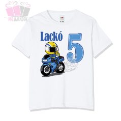 egyedi-neves-feliratos-szülinapi motoros motros járműves zászlós számos birthday tshirt