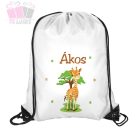 Zsiráf mintás egyedi neves tornazsák iskola füzetrboritó school sport cuki giraffe animals dzsungel