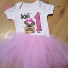 egyedi-neves-születésnapi-kutya-body-szülinap-birthday-egyedi-fotos-ajándék mopsz állat szives pink