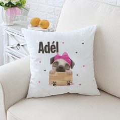 Mopsz mintas egyedi neves parna allat kutya kutyus nevnap szuletesnap sziv csajos cuki fenykepes aja