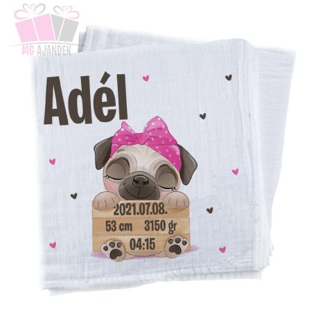 egyedi-neves-pelenka-cuki mopsz kutya allat-feliratos textilpelenka-kifogo