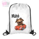 Cuki mopsz mintás egyedi neves tornazsák iskola füzetrboritó school sport cuki animals 