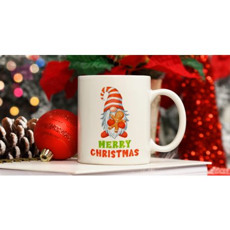 Manó mintás karácsonyi bögre egyedi neves feliratos christmas bogre mug