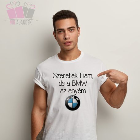 egyedi feliratos vicces humoros felnott pamut polo poen autós menő apa fia bmw 