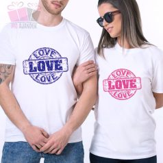 Love feliratos páros póló szerelmes ajandek valentin nap lany fiú valentin day