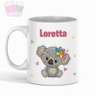 egyedi feliratos keramia bogre bear maci medve nevnap koala ballon mug ajandek