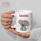 egyedi feliratos keramia bogre bear maci medve nevnap koala ballon mug ajandek