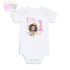 egyedi-neves-feliratos-egyszarvú rágó-mintás-szülinapi-body-gyermek-póló-mese rajzfilm állatos anima