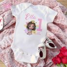 egyedi-neves-feliratos-egyszarvú rágó-mintás-szülinapi-body-gyermek-póló-mese rajzfilm állatos anima