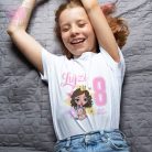 egyedi-neves-feliratos-egyszarvú rágó-mintás-szülinapi-body-gyermek-póló-mese rajzfilm állatos anima