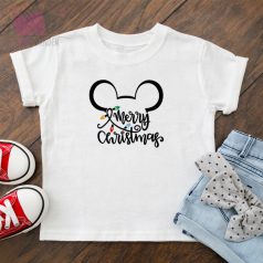 egyedi neves feliratos karacsonyi mickey mouse eger cartoon  fiu lany pamut gyerek polo christmas