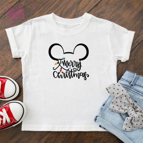 egyedi neves feliratos karacsonyi mickey mouse eger cartoon  fiu lany pamut gyerek polo christmas 