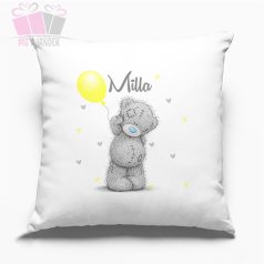 medve mintás díszpárna névnap születésnap egyedi fenykepes neves díszparna bear lufi ballon blue nos