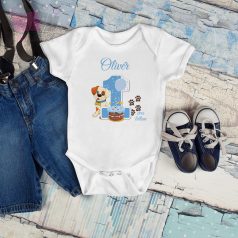 egyedi neves fényképes számos kutyás eb tappancs tortás szülinapi body póló