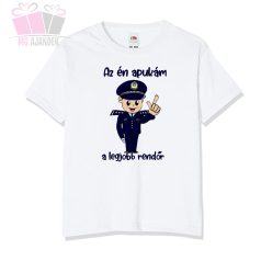 egyedi feliratos vicces humoros fenykepes fotos neves pamut body polo apukam rendőr zsaru police