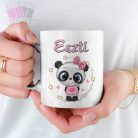 cuki panda macko egyedi feliratos neves bogre