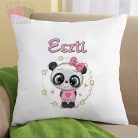 Díszpárna cuki panda mintával, névvel egyedi neves ajandek pandas macis pillow animals allatos