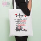 Anya az egyetlen ember... egyedi feliratos vászonszatyor elefant bevasarlas mama nagyi ajandek mothe