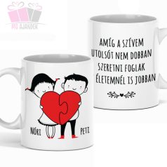 Egyedi fényképes bögre idezet szerelem mr mrs valentin nap eskuvo