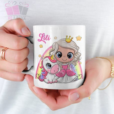 egyedi-neves-kislany-princess mese rajzfilm unikornis unicorn egyszarvu
