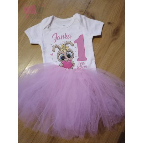 állat mintás egyedi-neves-szülinapos-body-gyermek-póló-szív pink éves lettem-születésnap-birthday