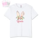 egyedi neves nyuszifül mintas husveti gyermek pamut polo body easter tshirt