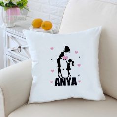 Anya lánya mintás díszpárna Anyák napjára egyedi fenykepes neves díszparna mama nagyi nagymama