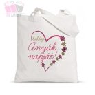 egyedi mintas feliratos neves szoveges sziv masni szalag taska vaszonszatyor anyak napja mother