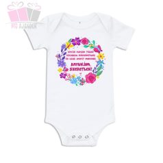 Szeretlek anyukam viraggal köszönt ajándék egyedi neves feliratos body/ póló mothers day tshirt kids