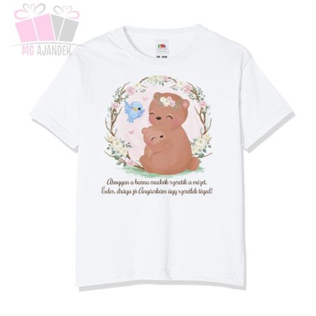 macis medves anyák napja egyedi feliratos neves mothers day anyak napi ajandek pamut fiu lany body