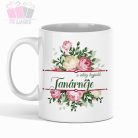 a legjobb tanárnő pedagógus napi ajandek kerámia bögre egyedi neves white mug watercolor virág flowe