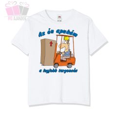 egyedi feliratos szoveges fenykep foto photo targonca sofor auto father day rendor tuzolto