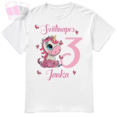 egyedi-neves-feliratos-unikornis egyszarvú-mintás-szülinapi-body-gyermek-póló-mese rajzfilm