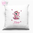 Díszpárna unikornissal, névvel