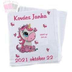 unikornis mintas feliratos egyedi neves szöveges ajandek textilpelenka szuletes baby born egyszarvu 