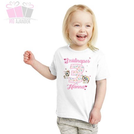 egyedi-neves-feliratos-unikornis egyszarvú-mintás-szülinapi-body-gyermek-póló-mese rajzfilm
