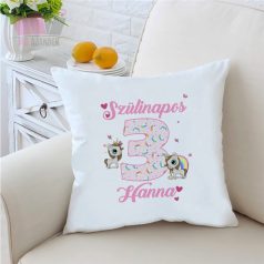 Születésnapi díszpárna unikornis szivarvany