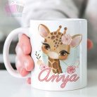 egyedi neves feliratos bogre zsiráf giraffe allat animals bögre mug kids gyerek polo body