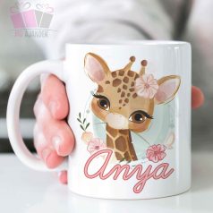 egyedi neves feliratos bogre zsiráf giraffe allat animals bögre mug kids gyerek polo body